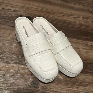 White Jeffrey Campbell loafers size 7.5